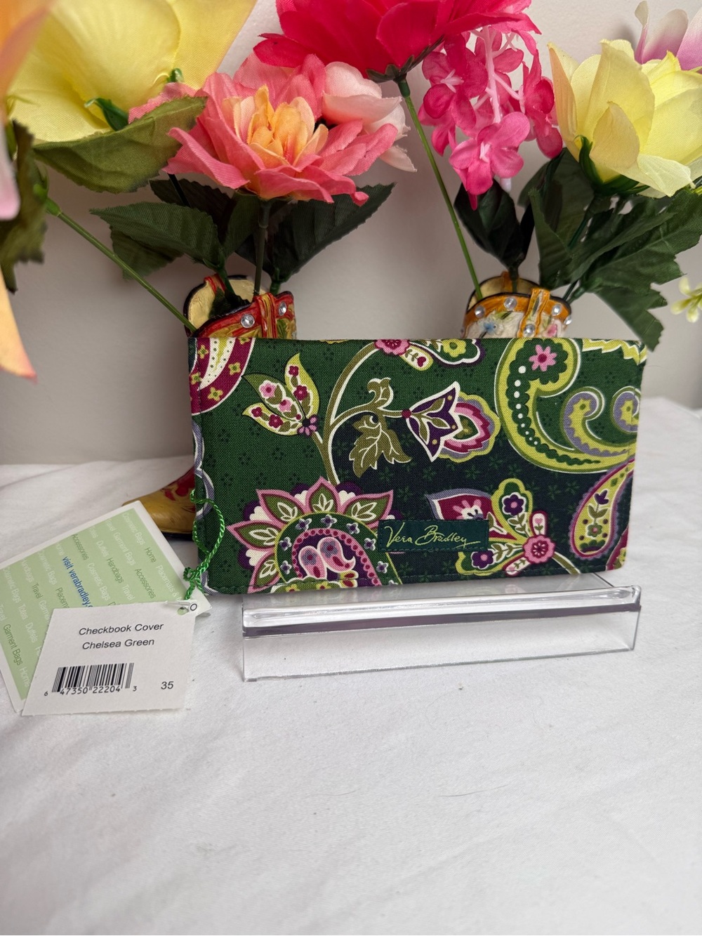NWT Vera Bradley Chelsea Green Checkbook Cover RETIRED new LAST ONE!